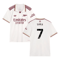 Bukayo Saka #7 Arsenal 2025-26 Third Jersey – Cream