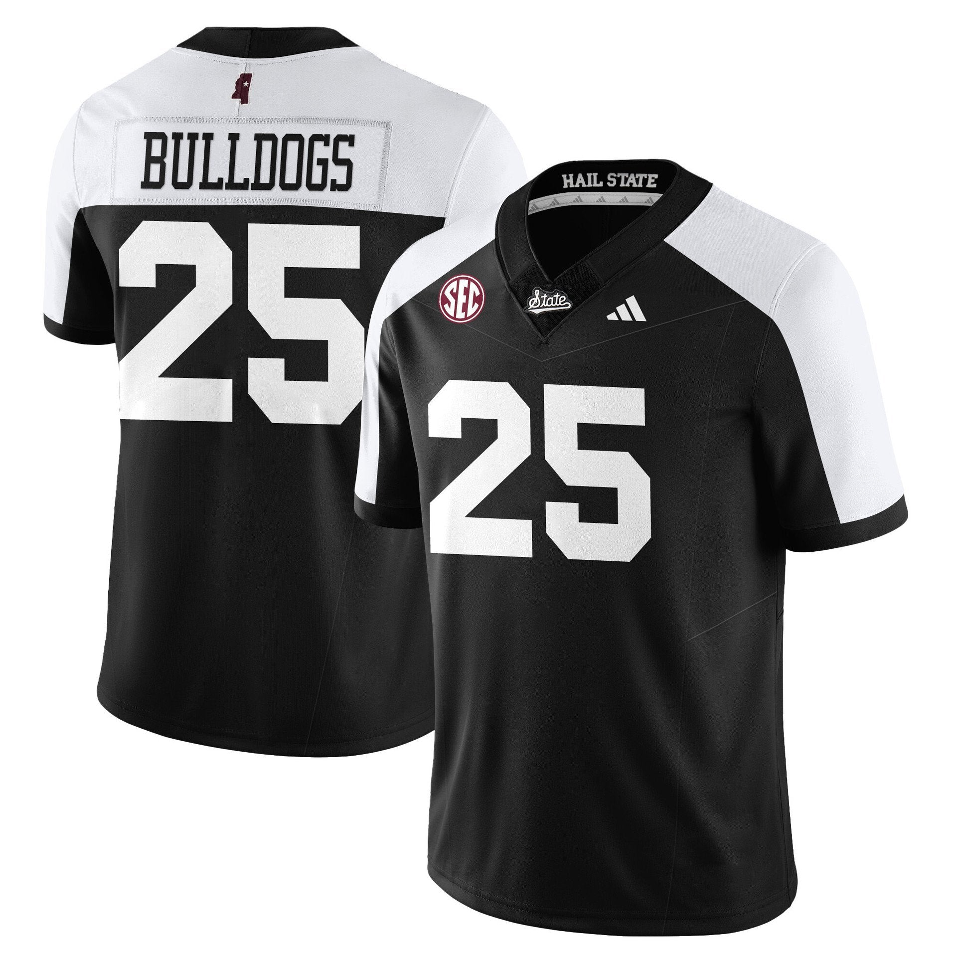 Bulldogs Jersey #25 Mississippi State Football Darkness 2025 Stitched