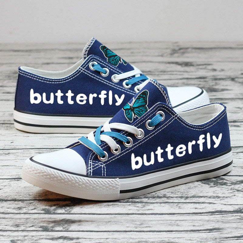 Butterfly Canvas Sneakers Shoes For Men Women Fans