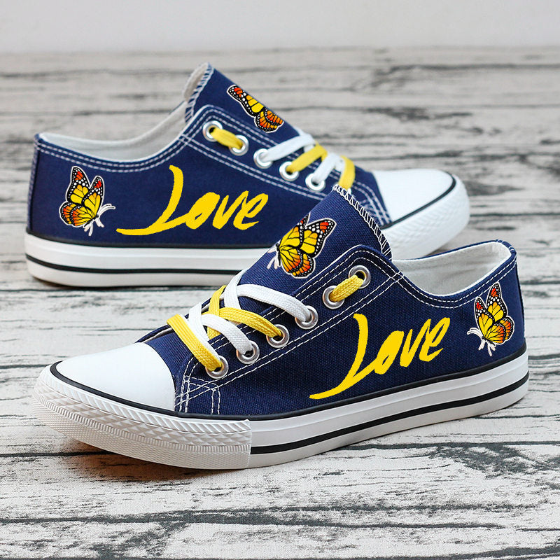 Butterfly Canvas Sneakers Shoes For Men Women Fans