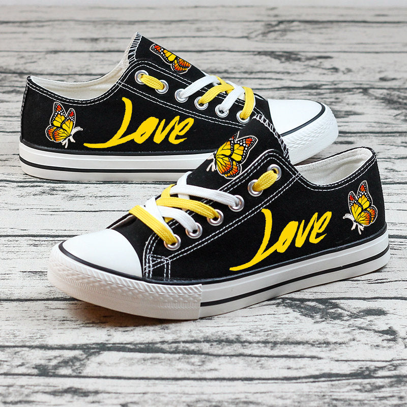 Butterfly Canvas Sneakers Shoes For Men Women Fans