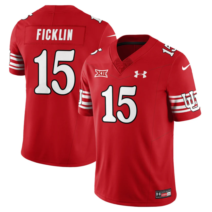Byrd Ficklin Jersey #15 Utah Football 2025 Dark Mode Limited Stitched