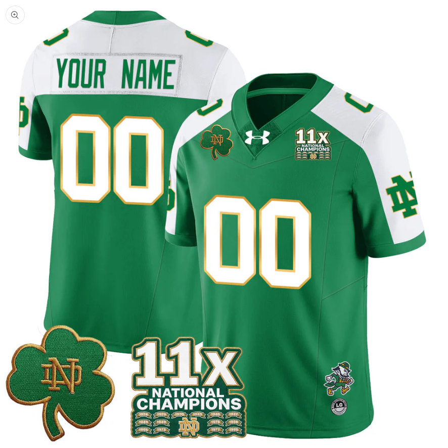 Custom Notre Dame Jersey Name, Number 11x-Time National Champions Stitched