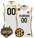 Custom Florida Gators Jersey 2025 National Champions Patch Stitched White Gold