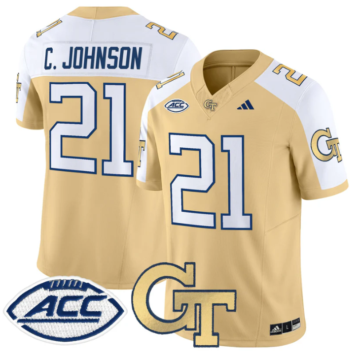 Calvin Johnson Jersey #21 Georgia Tech Yellow Jackets 2025 Stitched