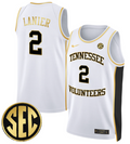 Chaz Lanier Jersey #2 Tennessee Vols 2024 Swingman Basketball White Gold