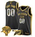 Custom Oklahoma City Thunder Jersey 2025 Finals Swingman Stitched Black Gold