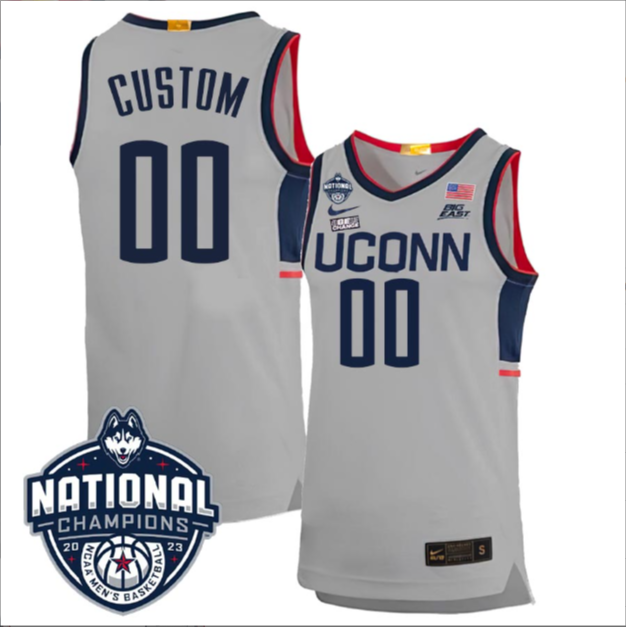 Custom UConn Huskies Jersey Name and Number 2023 National Champions College Basketball