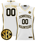 Custom Tennessee Vols Jersey Name, Number 2024 Lightweight Basketball White Gold