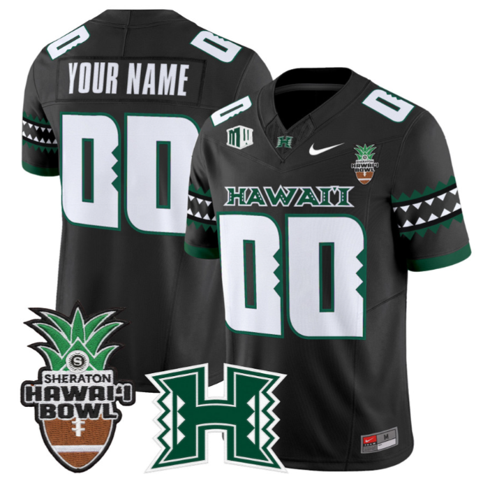 Custom Hawai'i Rainbow Warriors Jersey 2025 Hawai'i Bowl Stitched