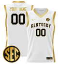 Custom Kentucky Wildcats Jersey Name, Number Lightweight Basketball White Gold