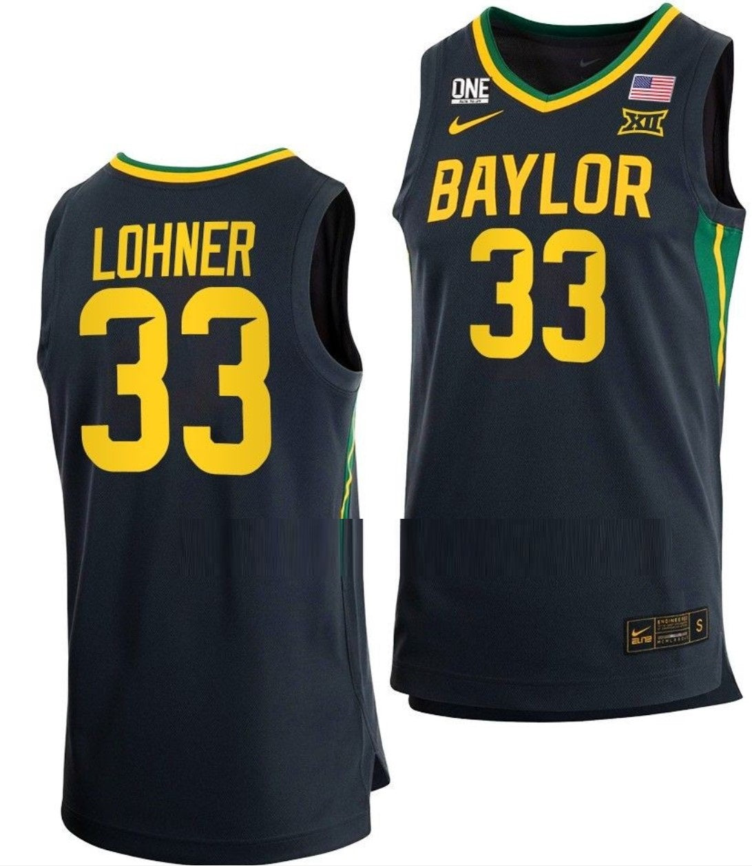 Caleb Lohner Anthracite Jersey Baylor Bears College Basketball #33