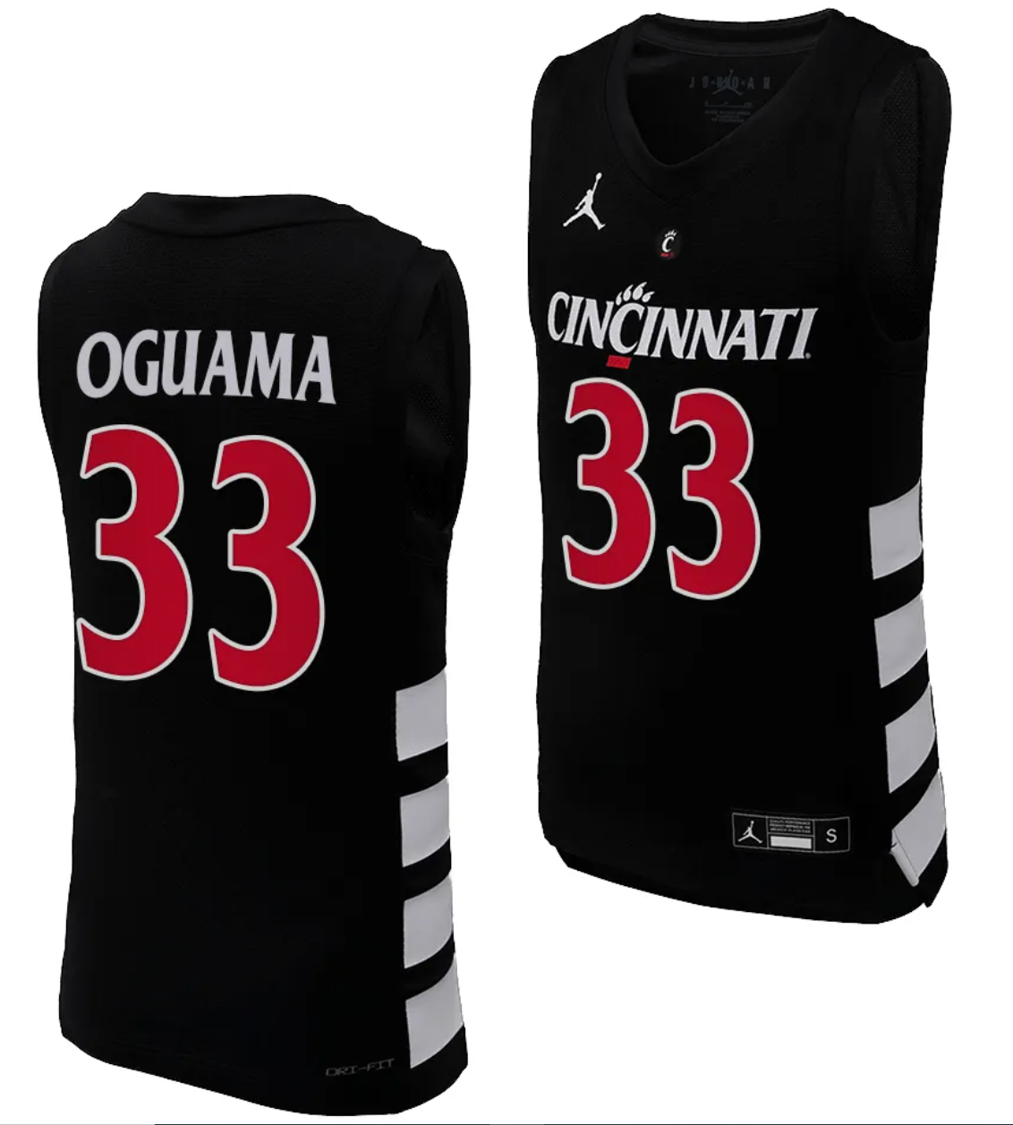 Cincinnati Bearcats Ody Oguama Jersey #33 Black Basketball Unisex Replica