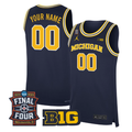Custom Michigan Wolverines Jersey 2026 Final Four Patch Basketball Stitched Navy