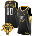 Custom Indiana Pacers Jersey 2025 Finals Swingman Stitched Black Gold