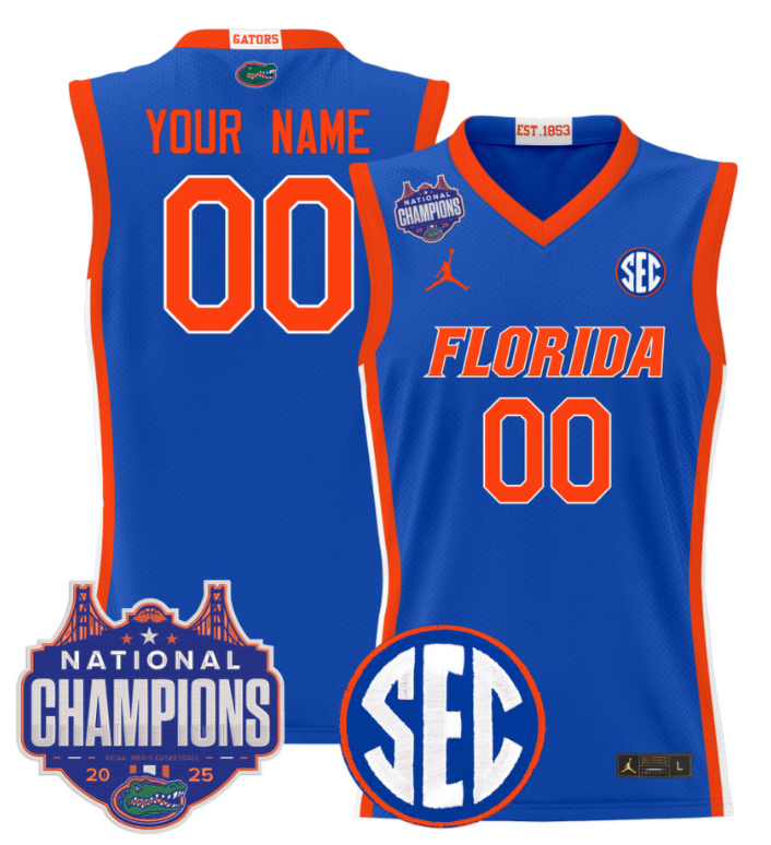 Custom Florida Gators Jersey 2025 National Custom Florida Gators Jersey 2025 National Champions Patch Stitched RoyalPatch Stitched Black Gold (Copy)