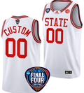 Custom NC State Wolfpack Basketball Jersey Name and Number 2024 NCAA March Madness Final Four White