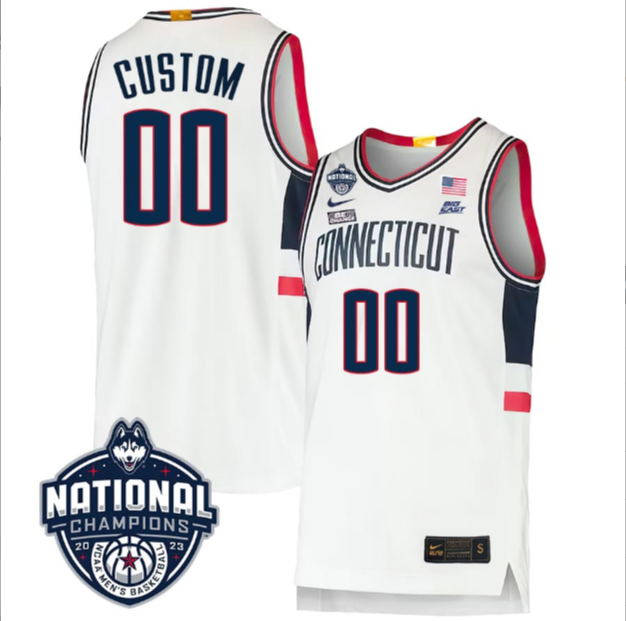 Custom UConn Huskies Jersey Name and Number 2023 National Champions College Basketball