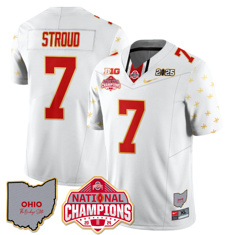 C J Stroud Jersey #7 Ohio State National Champions 2025 Patch
