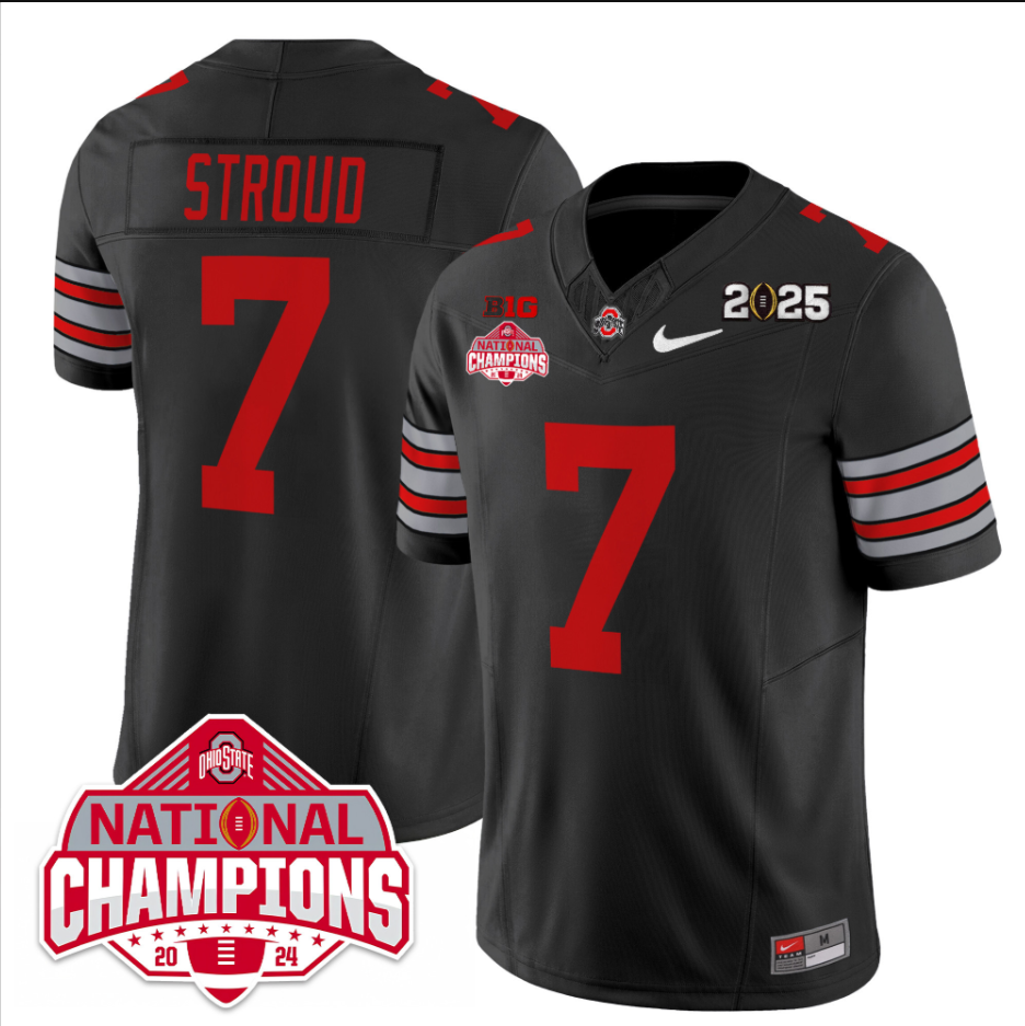 C J Stroud Jersey #7 Ohio State 2025 CFP Patch National Champions