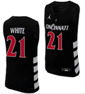Cincinnati Bearcats James White Jersey #21 Black Basketball Unisex Replica