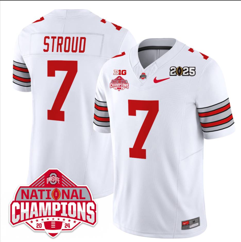 C J Stroud Jersey #7 Ohio State 2025 CFP Patch National Champions
