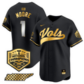 Christian Moore Jersey #1 Tennessee Vols 2024 Champions Stitched Black Gold