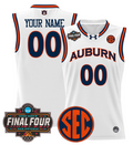 Custom Auburn Tigers Jersey 2025 Final Four Patch Basketball Stitched White