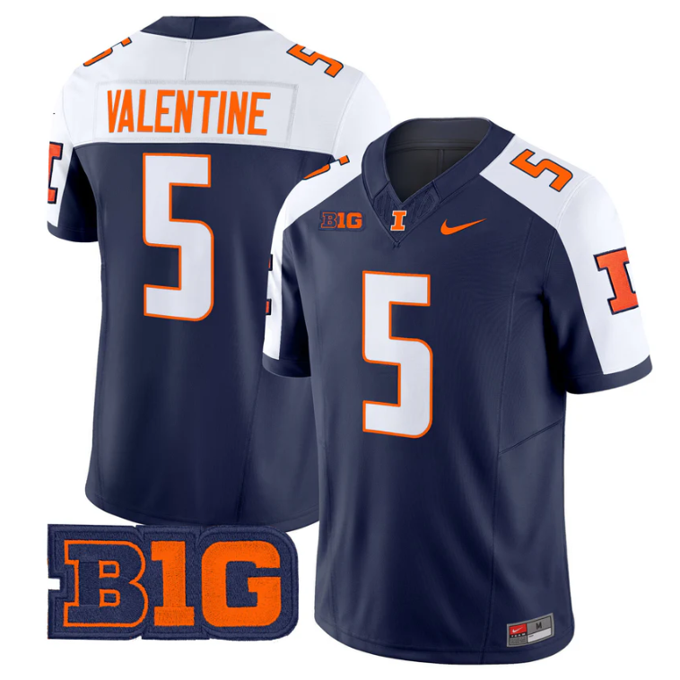 Ca'Lil Valentine Jersey #5 Illinois Fighting Illini 2025 Vapor Stitched
