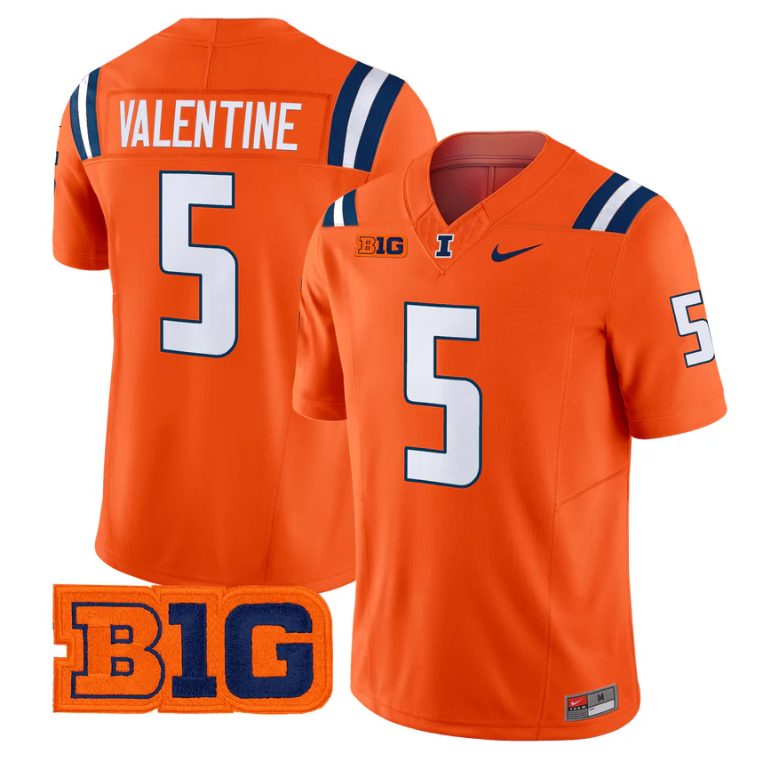 Ca'Lil Valentine Jersey #5 Illinois Fighting Illini 2025 Vapor Stitched