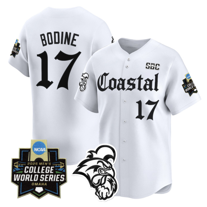 Caden Bodine Jersey #17 Coastal Carolina 2025 World Series Gothic Edition