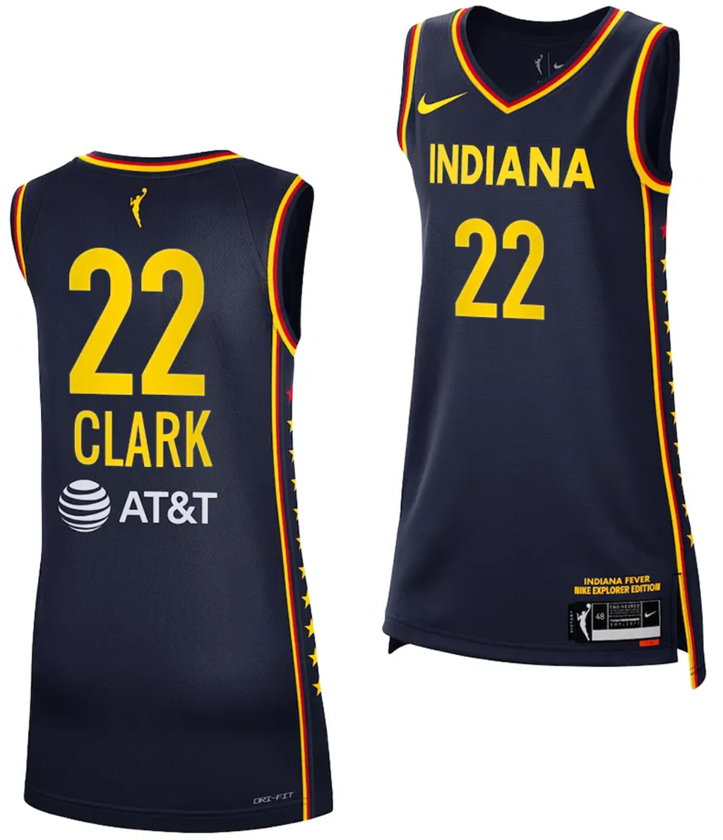 Caitlin Clark Jersey #22 Indiana Fever Basketball 2024 WNBA Draft Explorer Edition Navy