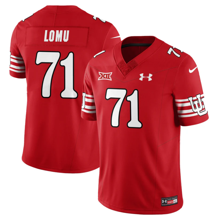 Caleb Lomu Jersey #71 Utah Football 2025 Dark Mode Limited Stitched