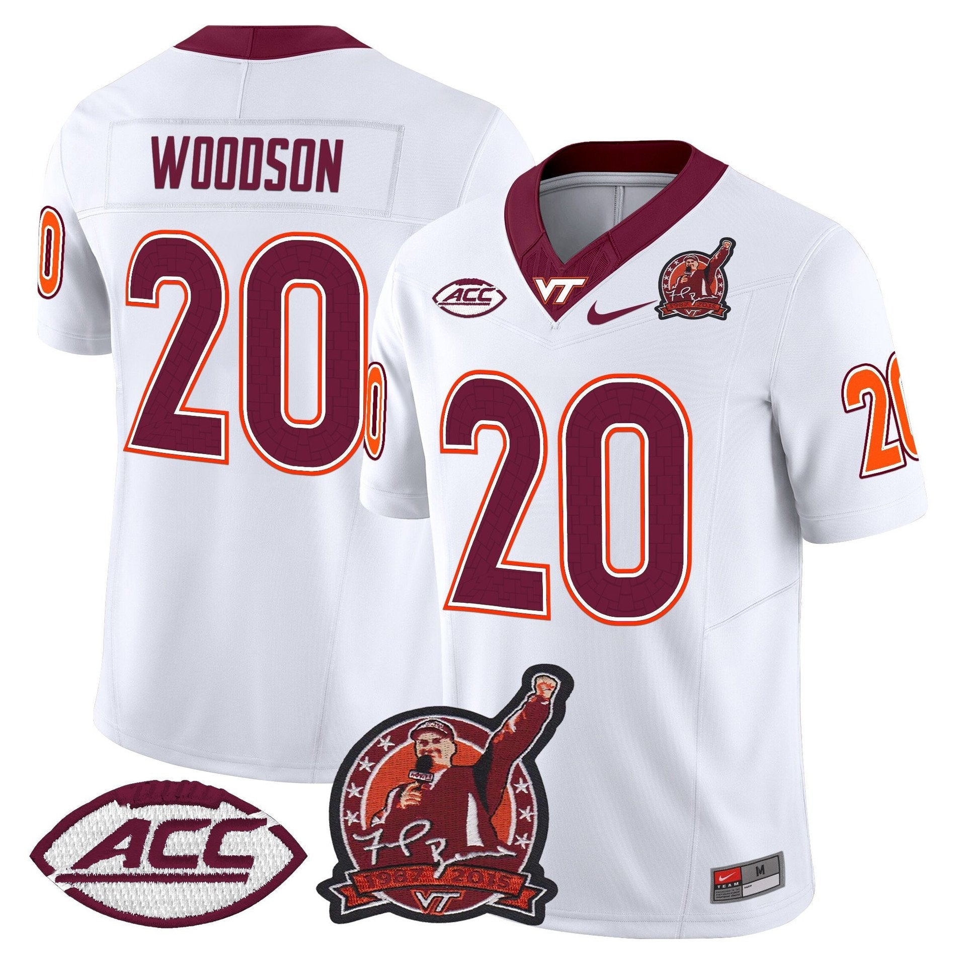 Caleb Woodson Jersey #20 Virginia Tech Hokies Coach Frank Beamer 2025