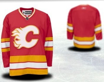 Calgary Flames Customized Red Third Jersey Stitched
