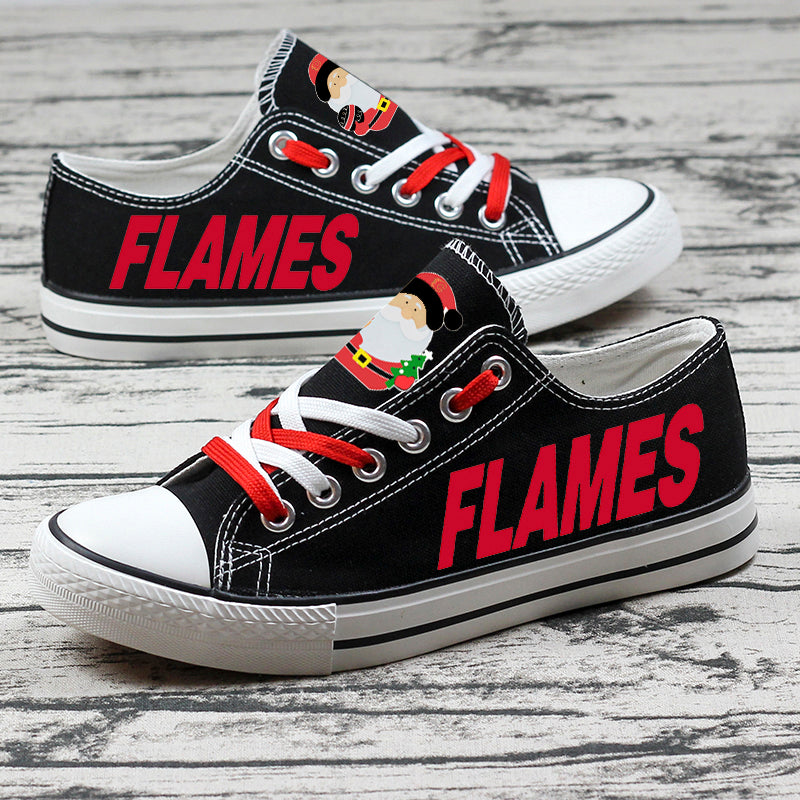 Calgary Flames Low Top Canvas Sport Sneakers Shoes For Men Women Fans