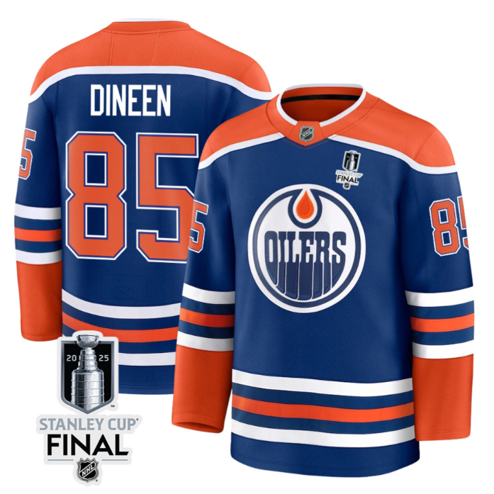 Cam Dineen 85 Edmonton Oilers 2025 Stanley Cup Final Home Breakaway Men Jersey