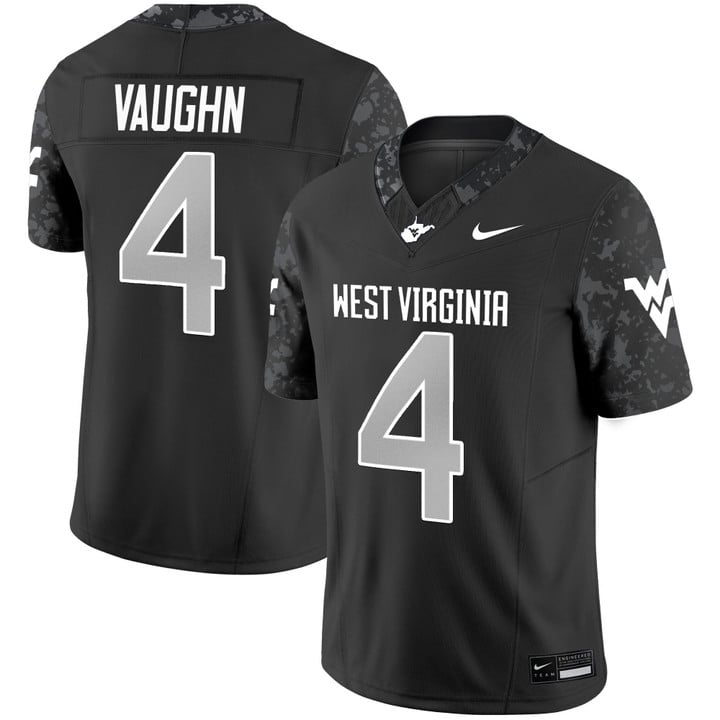 Cam Vaughn Jersey #4 West Virginia Mountaineers 2025 Vapor Stitched
