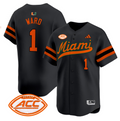 Cam Ward Jersey #1 Miami Hurricanes 2024 Baseball Stitched