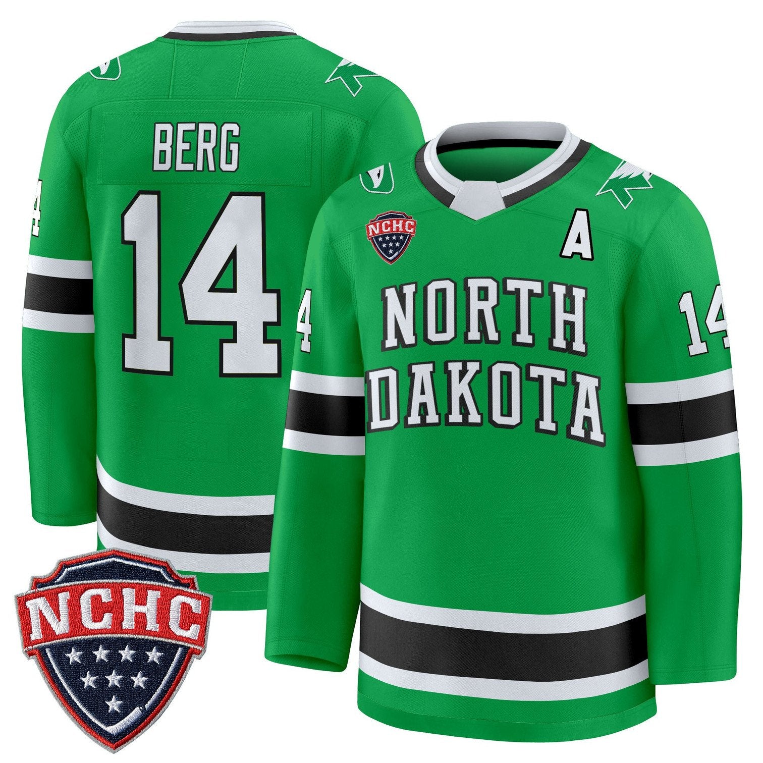 Cameron Berg Jersey #14 North Dakota Fighting Hawks 2025-26 Stitched Black
