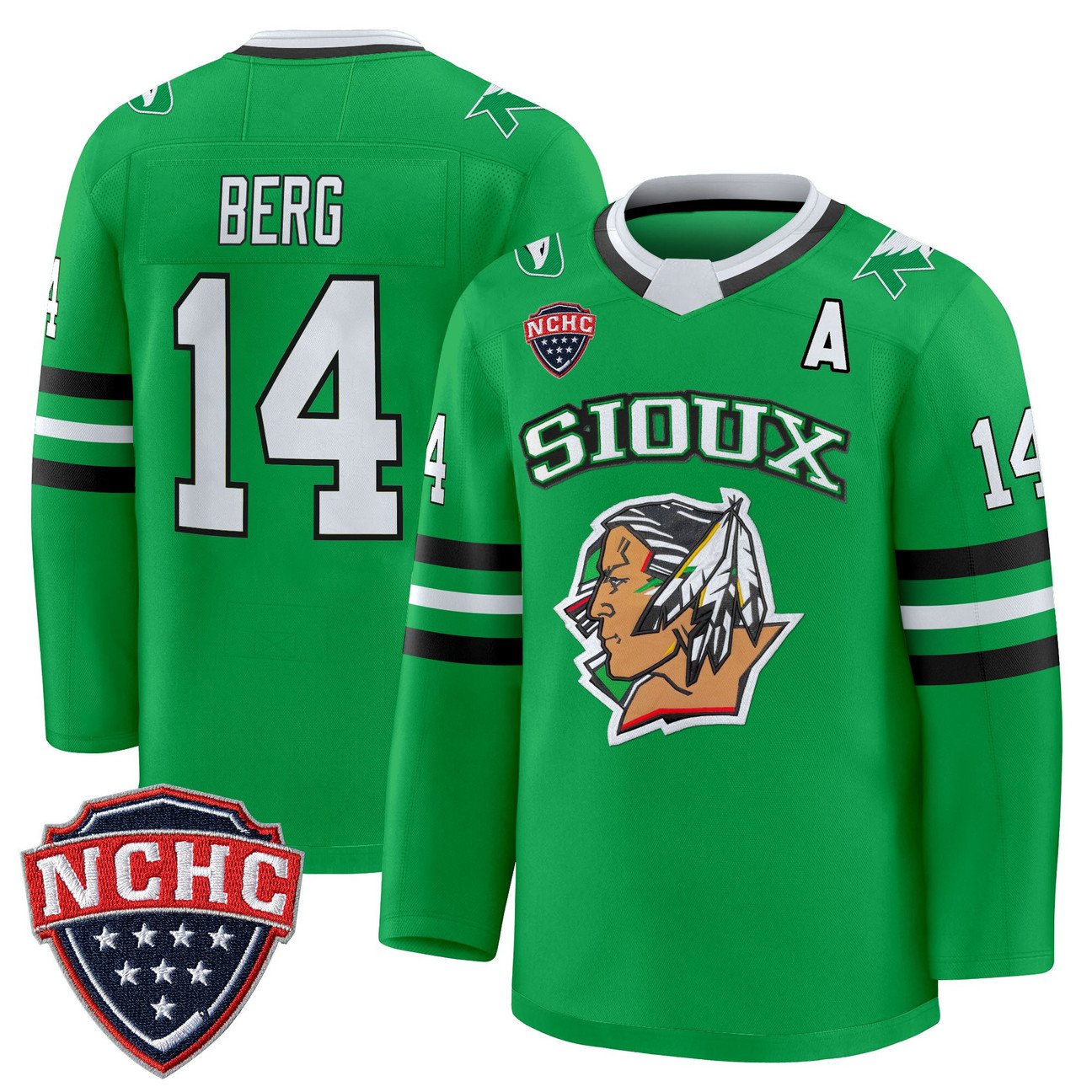 Cameron Berg Jersey #14 North Dakota Fighting Hawks 2025-26 Stitched Black