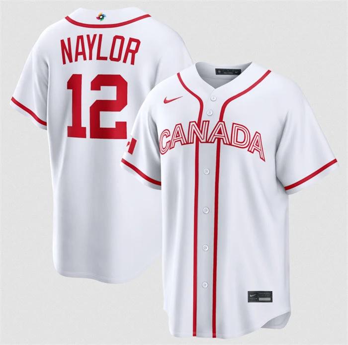 Canada Baseball #12 Josh Naylor Jersey White 2026 World Baseball Classic Home Stadium Stitched