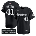 Carlos Santana Jersey #41 Cleveland Indians Gothic Iron Edition Stitched