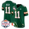 Carson Beck Jersey #11 Miami Hurricanes 2026 Fiesta Bowl Florida Green