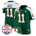 Carson Beck Jersey #11 Miami Hurricanes 2026 Fiesta Bowl Florida Green Alternate