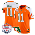 Carson Beck Jersey #11 Miami Hurricanes 2026 Fiesta Bowl Florida Orange ALternate