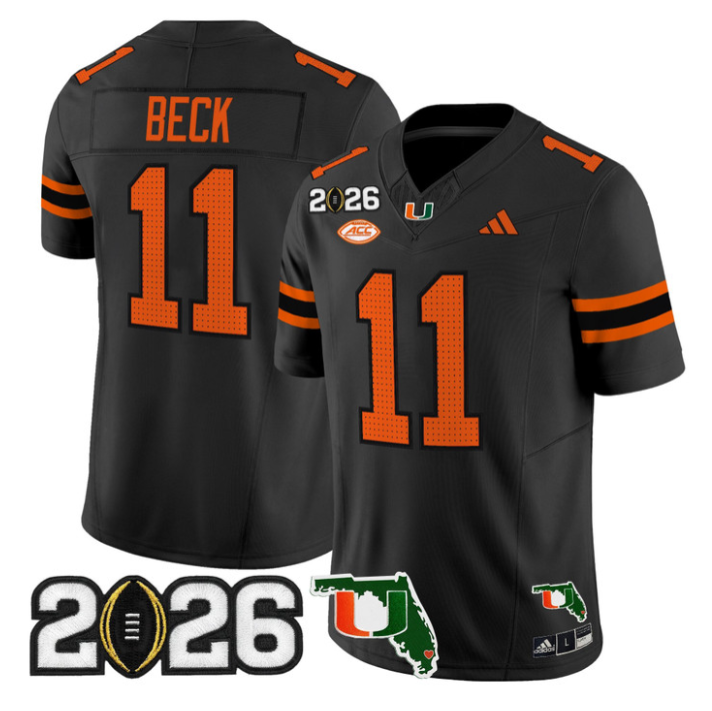 Carson Beck Jersey #11 Miami Hurricanes 2026 CFP Final Florida Stitched