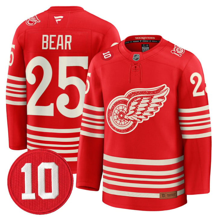 Carter Bear Jersey #25 Red Wings #10 Alex Delvecchio Honoring