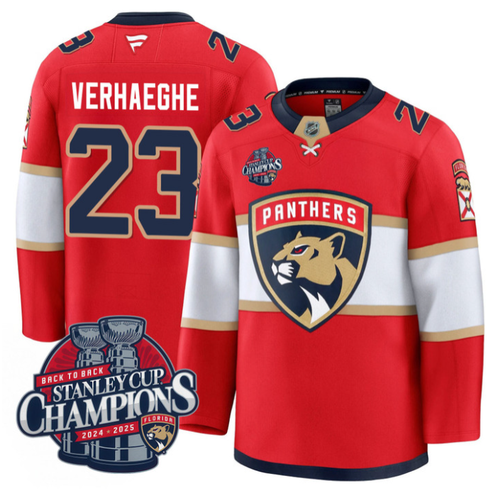 Carter Verhaeghe Jersey #23 Florida Panthers 2025 Stanley Cup Back To Back Blue