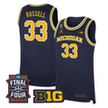 Cazzie Russell Jersey #33 Michigan Wolverines 2026 Final Four Stitched Navy